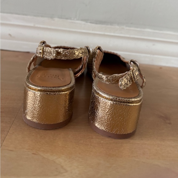 Sezane Gold Woven Slingback Flats - Picture 6 of 8